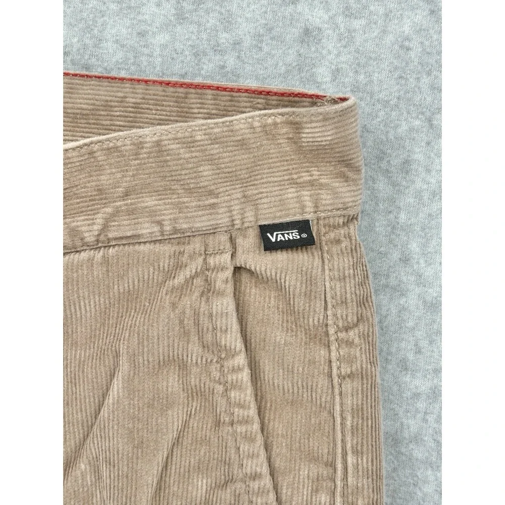 Vans Authentic Chino Relaxed Pants Mens 32 Tan Brown Corduroy Skate 100% Cotton
